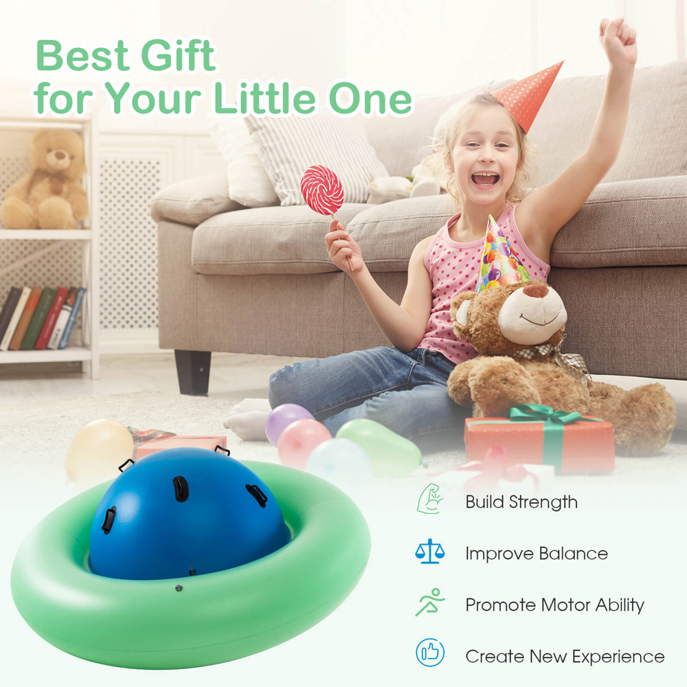 Costway Blue Kids Inflatable Dome Rocker Bouncer Image 6