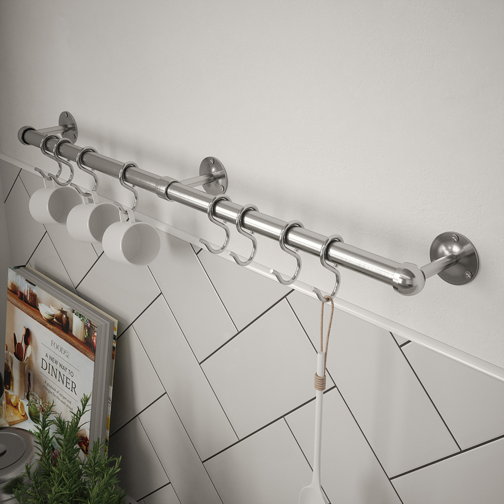 Rothley Brushed Utensil Rail 19 x 600mm Image 2