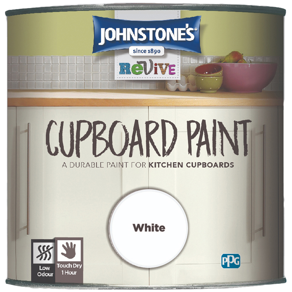 Johnstone's Revive White Satin Cupboard Paint 750ml Image 3
