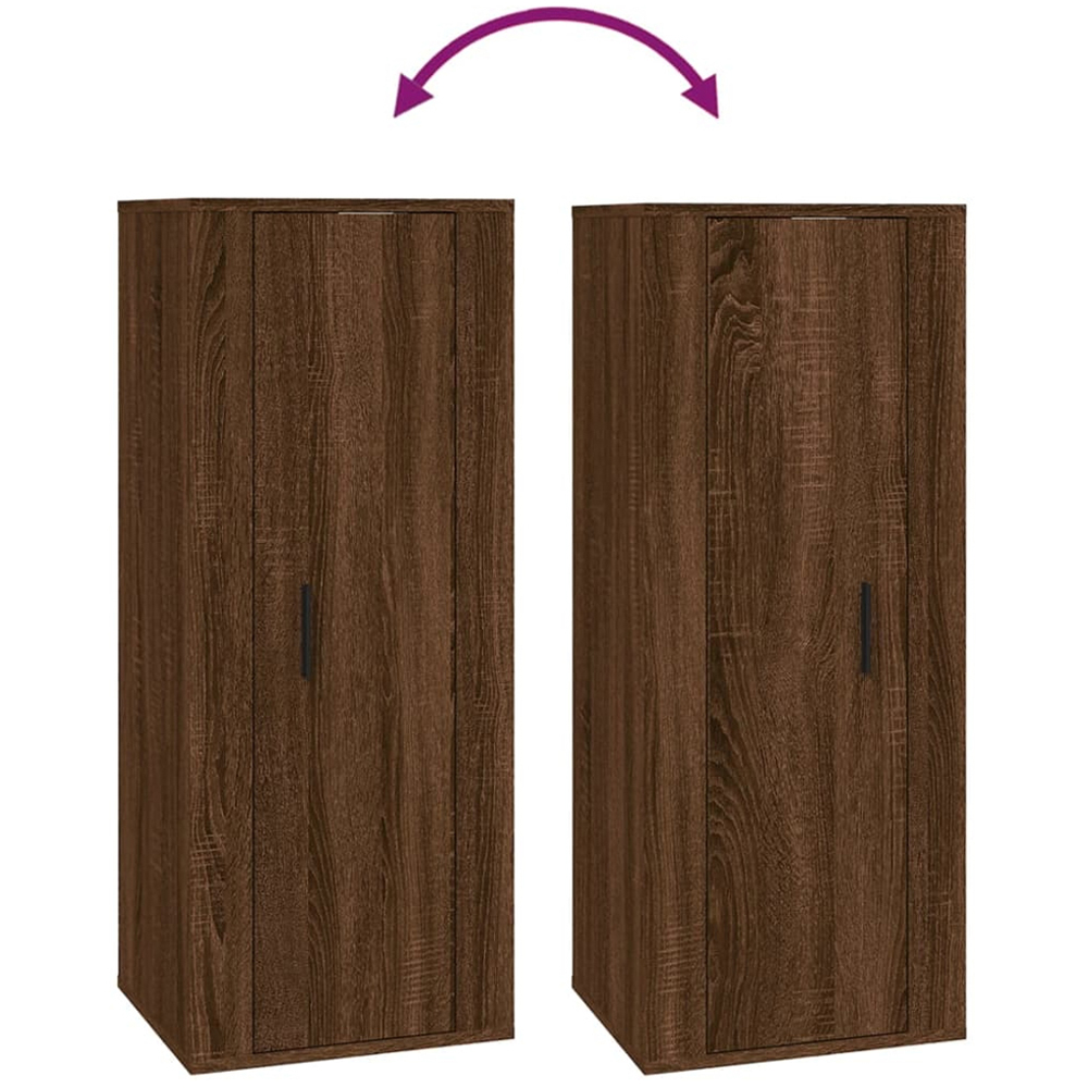 vidaXL Single Door Brown Oak Wall Mounted TV Cabinet Image 7