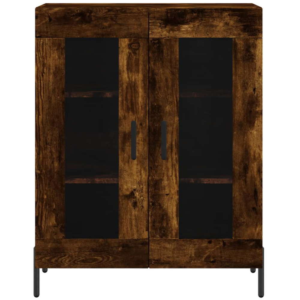 vidaXL 2 Glass Door Smoked Oak Sideboard Image 5
