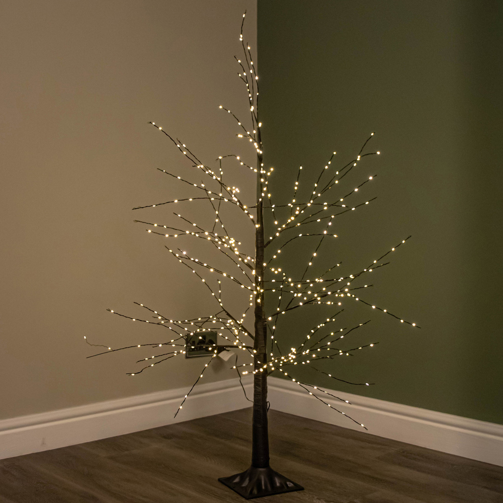Samuel Alexander Black Micro Dot Warm White LED Pre-Lit Artificial Christmas Tree 4ft Image 2
