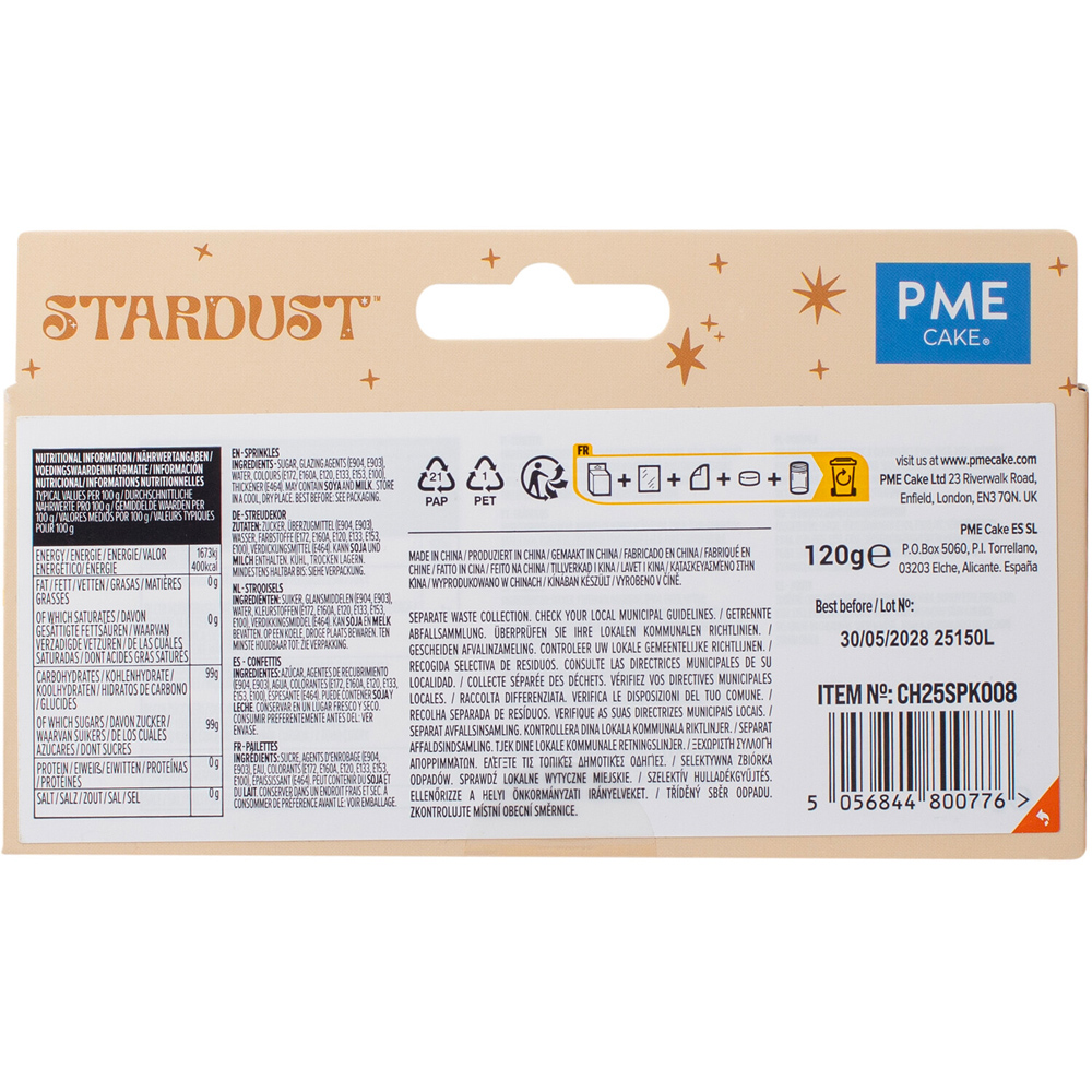 Pack of 4 PME Xmas Stardust Edible Glitter Sugar Sprinkles Image 2