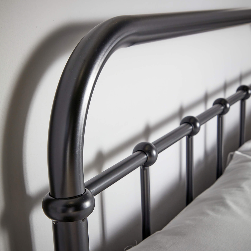 Home Source Minerva Vintage Small Double Black Metal Bed Frame Image 4