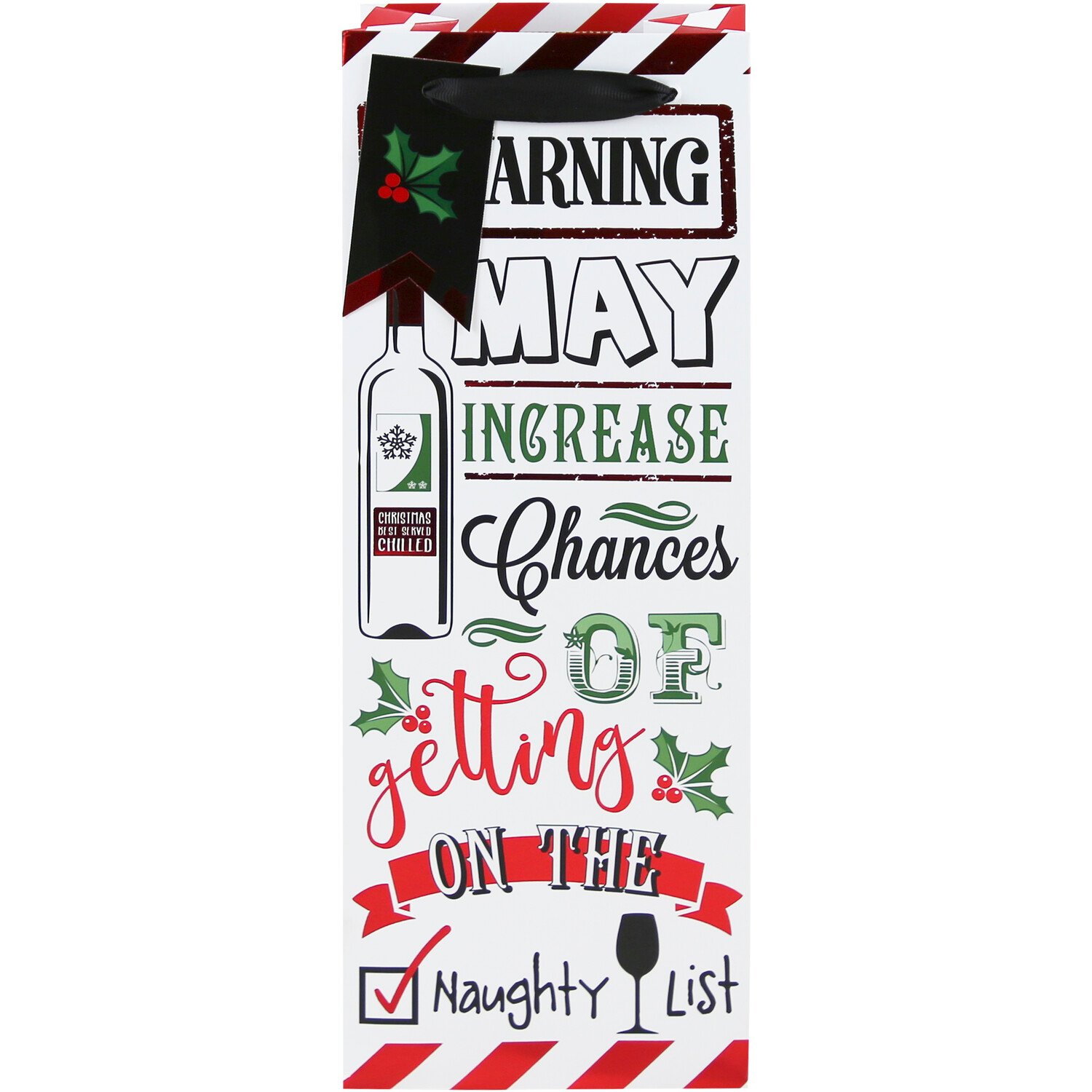 Naughty List Bottle Bag - White Image 2