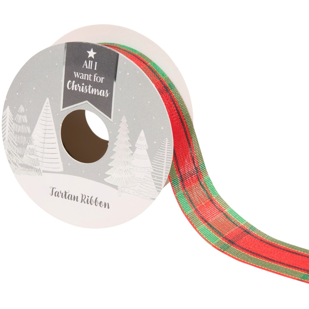 Deep Red and Tartan Ribbon Image 7