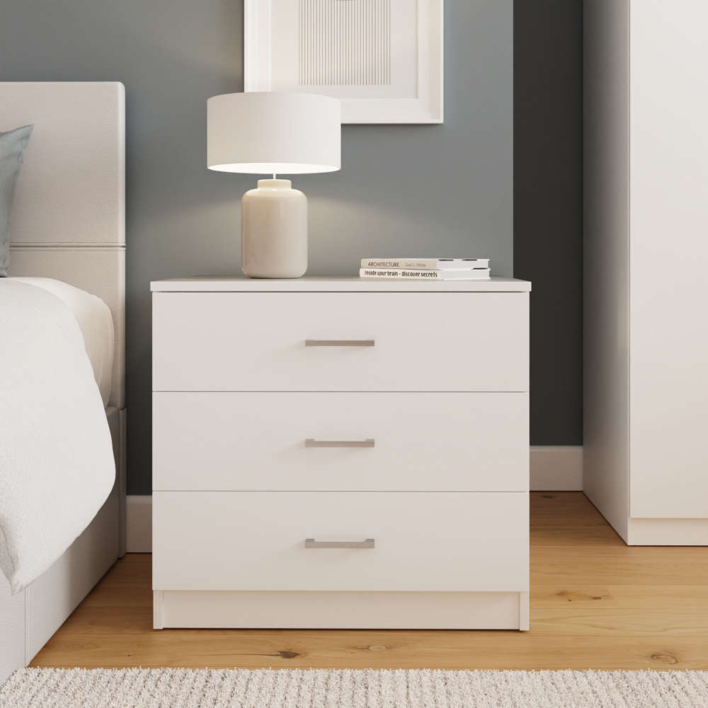 GFW Bailey 3 Drawer White Chest of Drawers Image 3