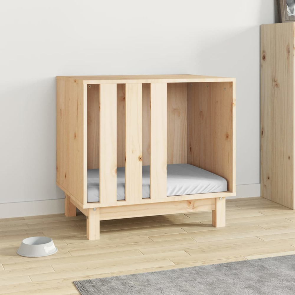 vidaXL Natural Solid Wood Pine Dog House 57 x 60 x 45cm Image 2