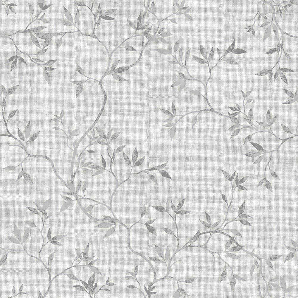 Muriva Japandi Leaf Grey Wallpaper Image 1