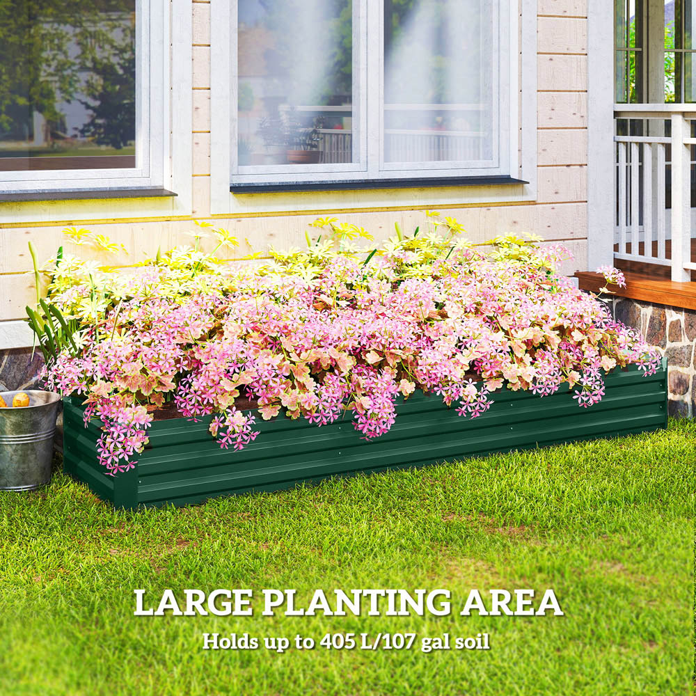 Outsunny Green Steel Galvanised Raised Garden Bed 30 x 60 x 240cm Image 4