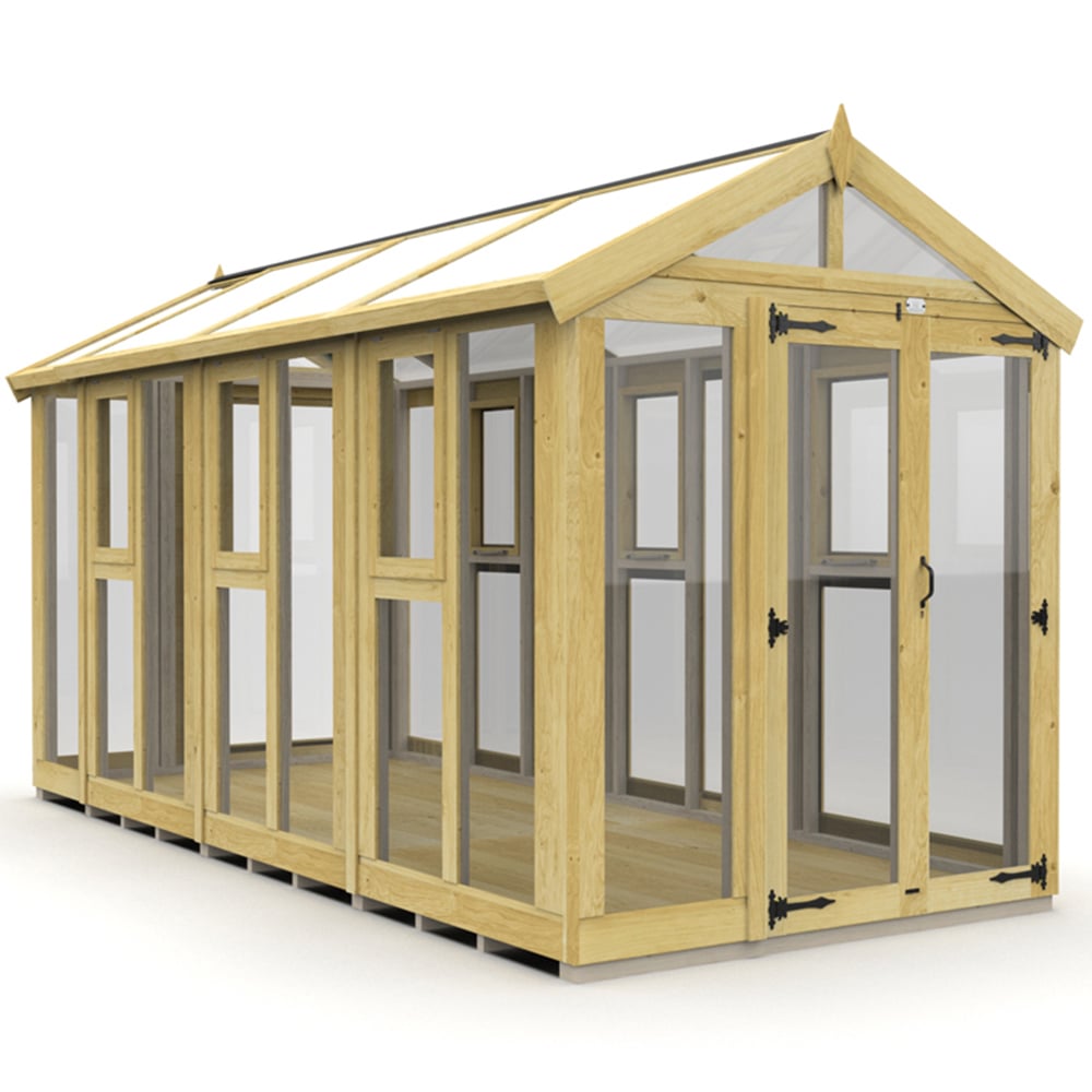 DIY Sheds Pressure Treated Tongue and Groove Timber and Glass 6 x 14ft Greenhouse Image 3