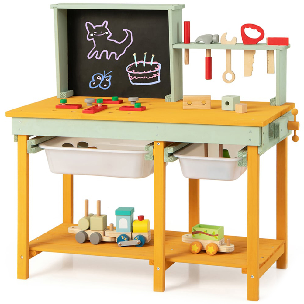 Costway Kids Wooden Toy Workbench Image 1