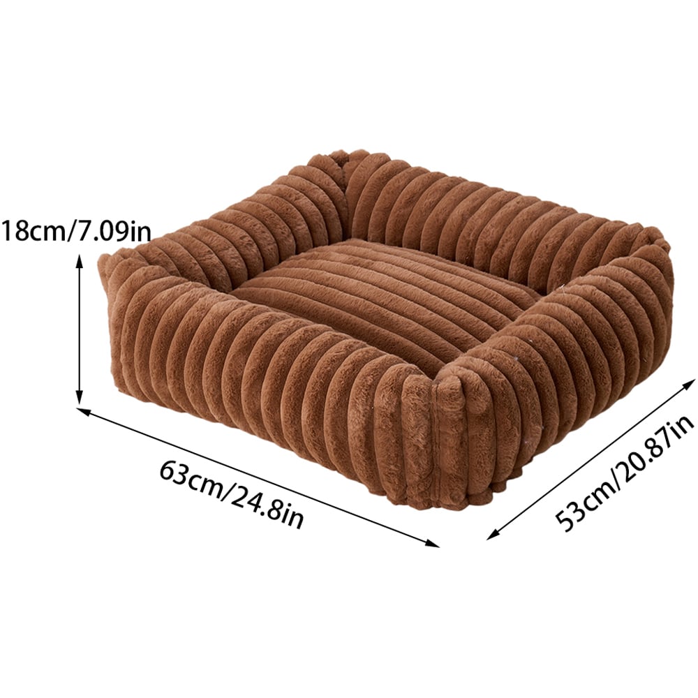 H&O Direct 63cm Dark Brown All Season Soft Pet Bed Image 5