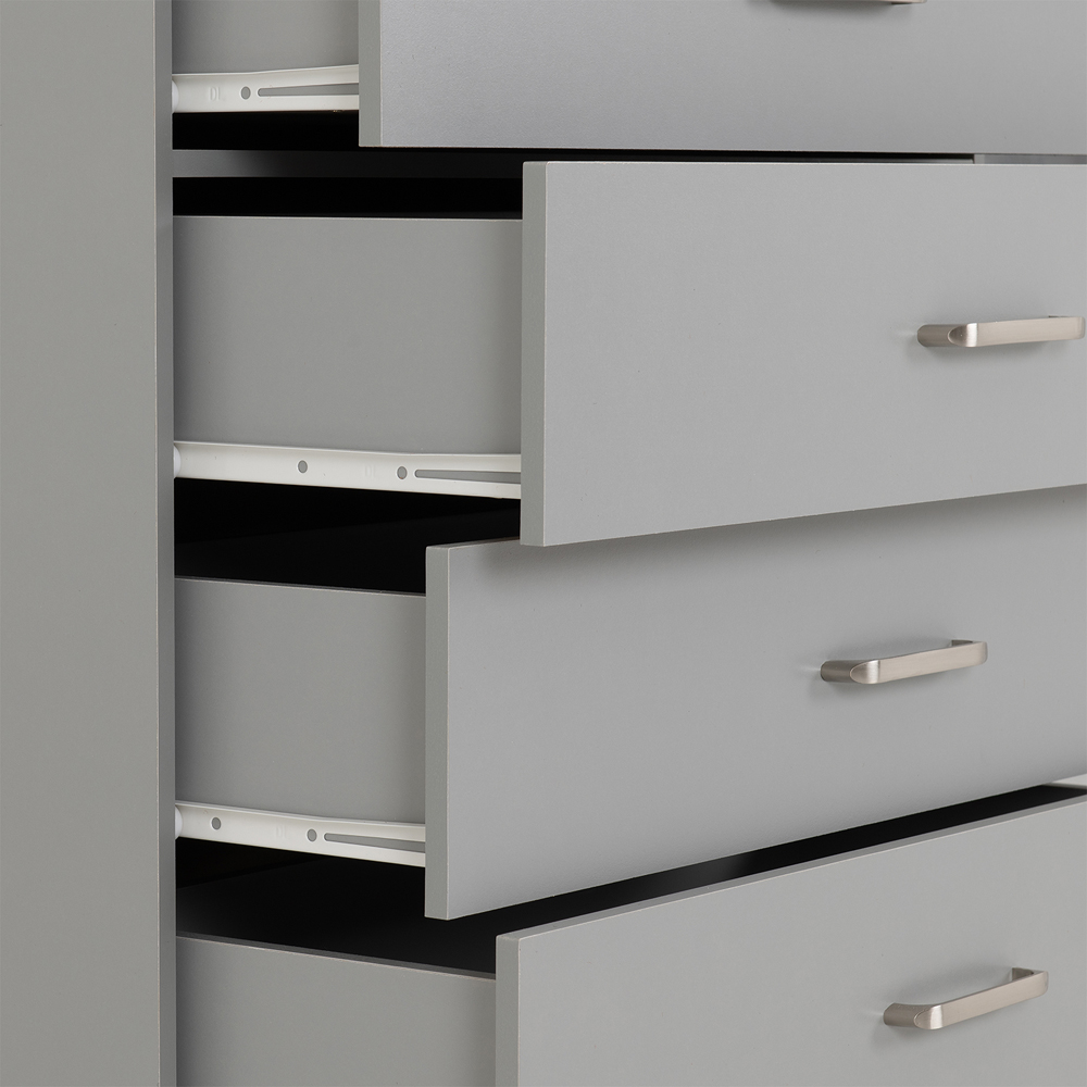 Seconique Dakota 5 Drawer Light Grey Storage Chest Image 7