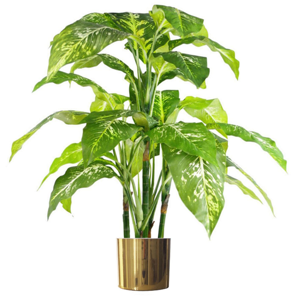 Leaf Polished Gold Finish Metal Planter 20 x 18cm Image 4