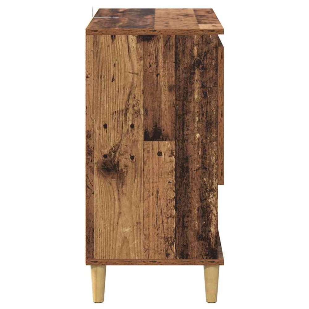 vidaXL 2 Door 2 Open Shelf Old Wood Sideboard with Wooden Legs Set of 2 Image 8