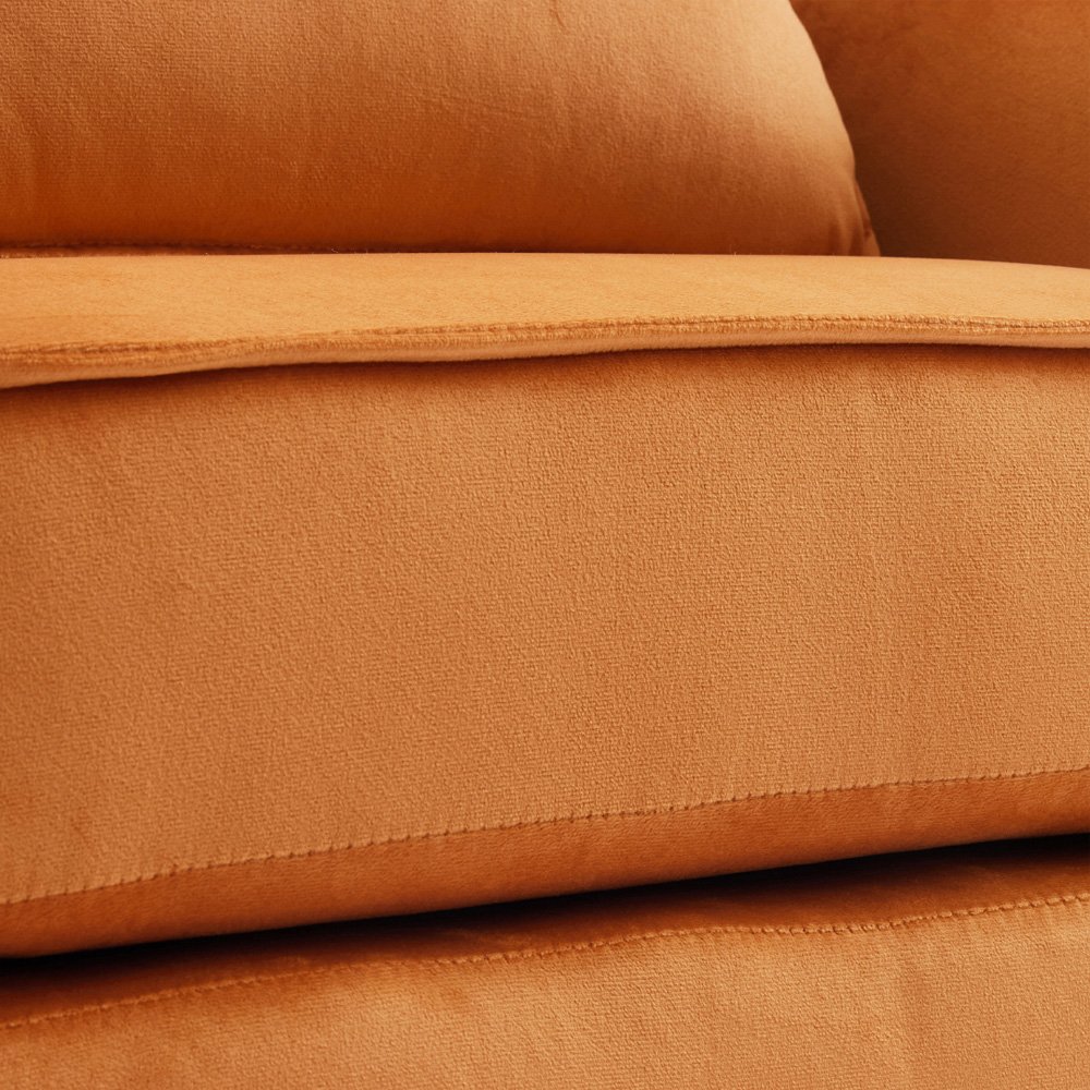 Living and Home Orange Fleece Fabric Armchair with Cushions Image 3
