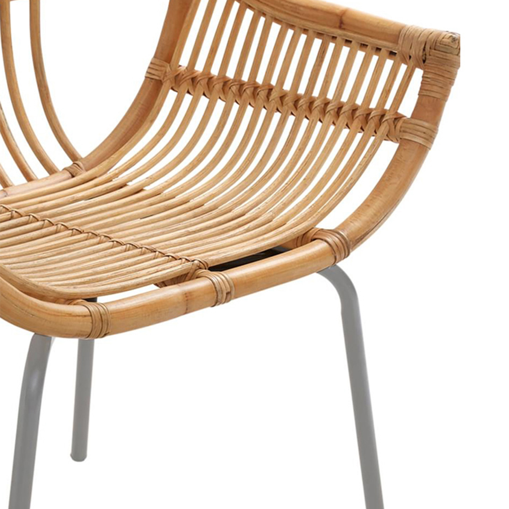 Interiors by Premier Lagom Grey Natural Rattan Chair Image 7