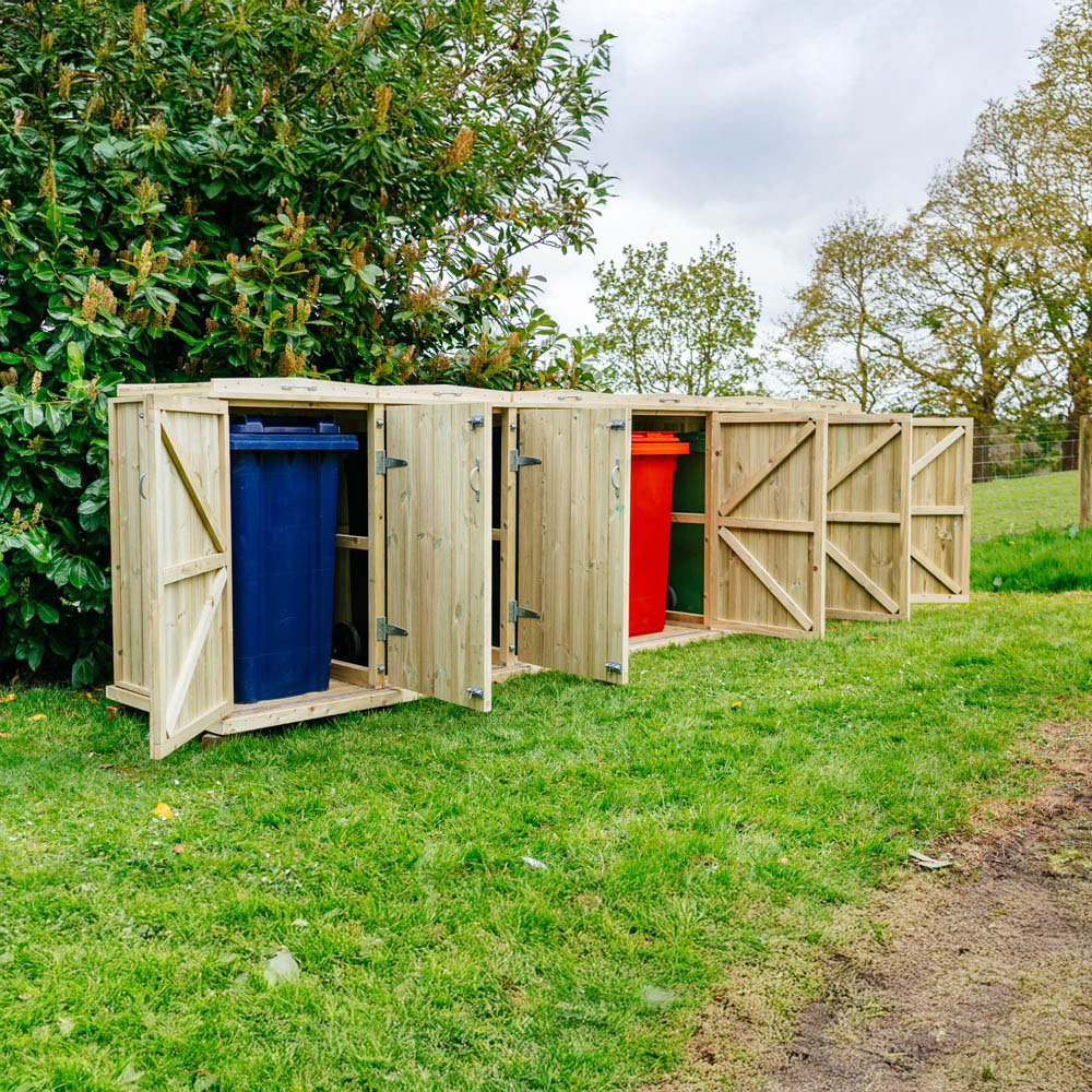 The Garden Village Shireburn 360L Sextet Wheelie Bin Shed Image 8