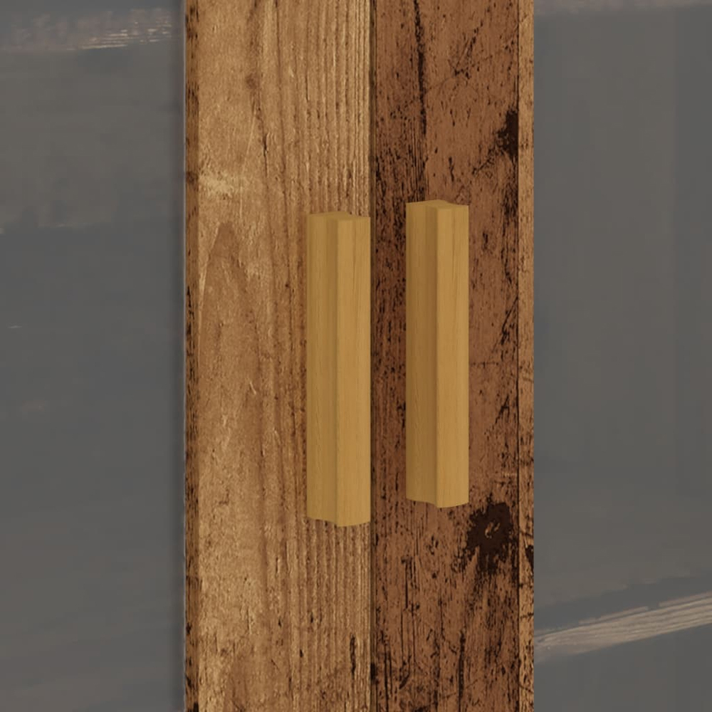 vidaXL 2 Door 3 Shelf Old Wood Hanging Wall Cabinet Image 6