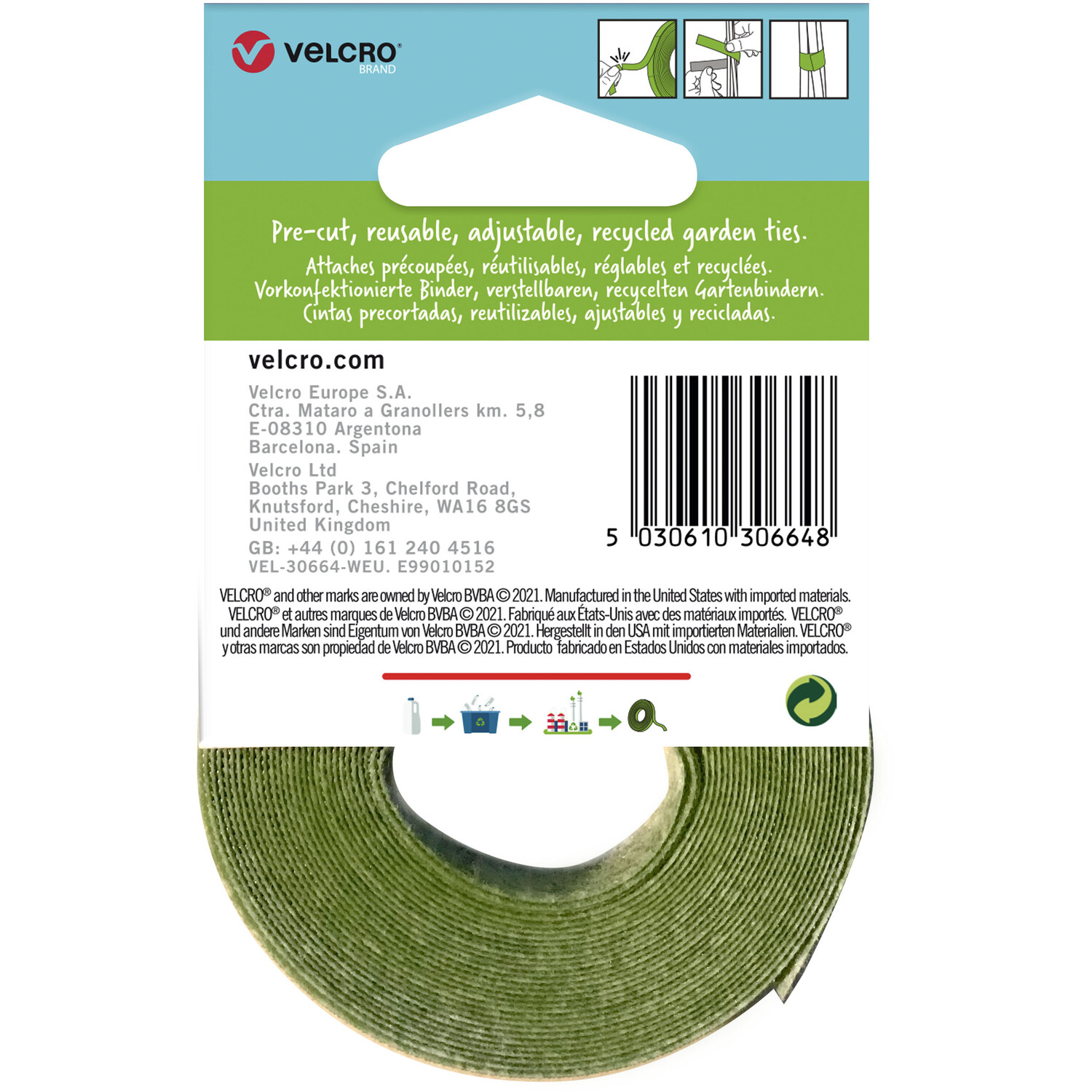 Velcro One Wrap Plant Ties - Green / 5m Image 2