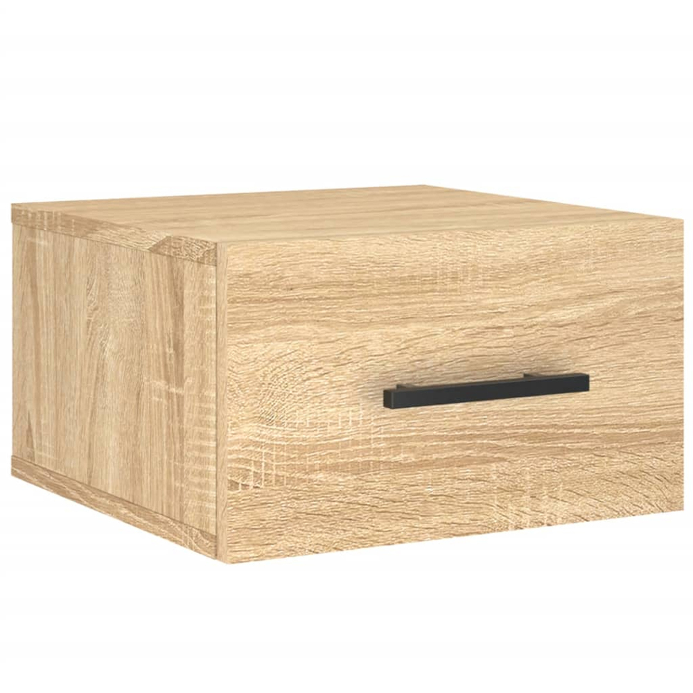 vidaXL Singe Drawer Sonoma Oak Wall Mounted Bedside Table Image 2