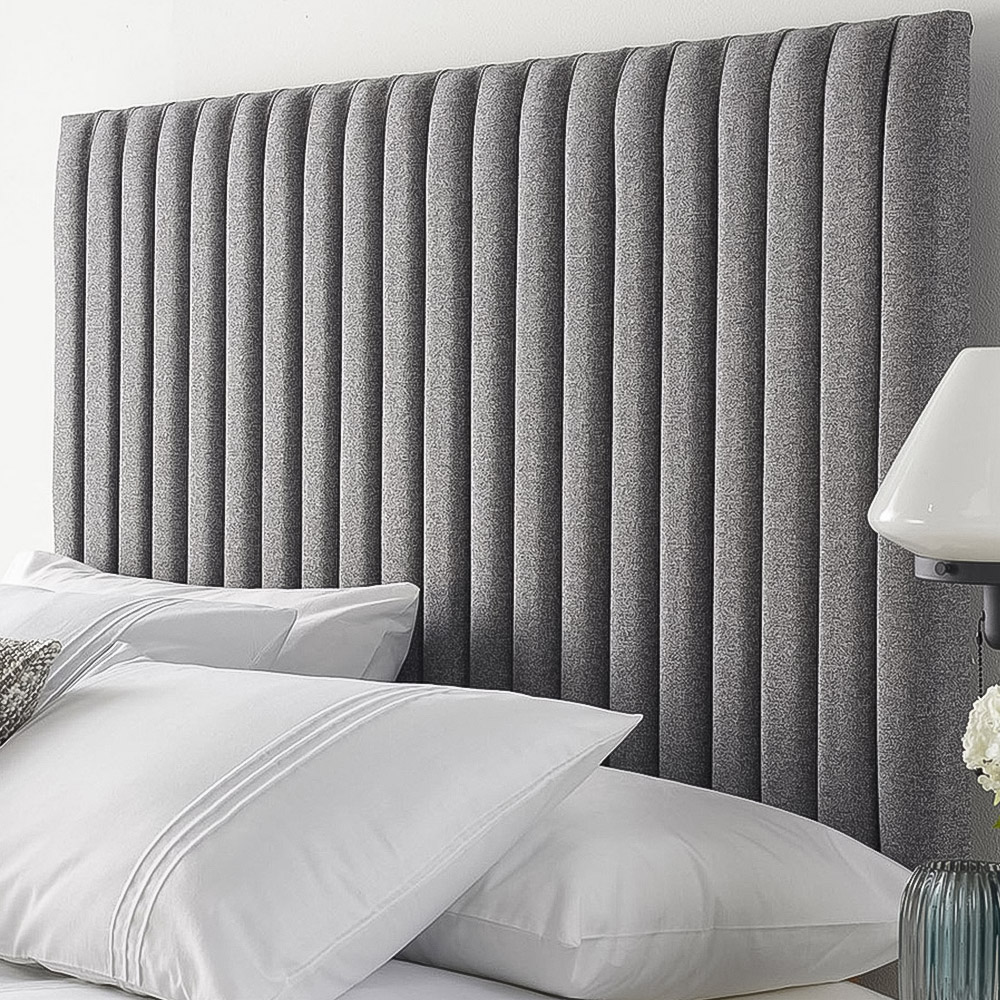 Aspire Furniture Catherine Lansfield Soho Small Double Grey Saxon Twill Headboard Image 1
