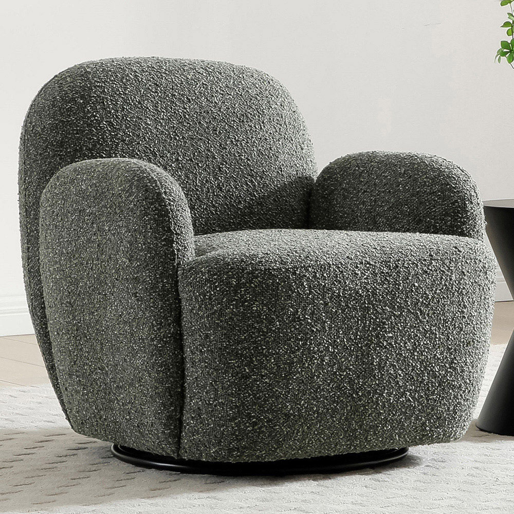 Mabel Olive Boucle Swivel Armchair Image 1
