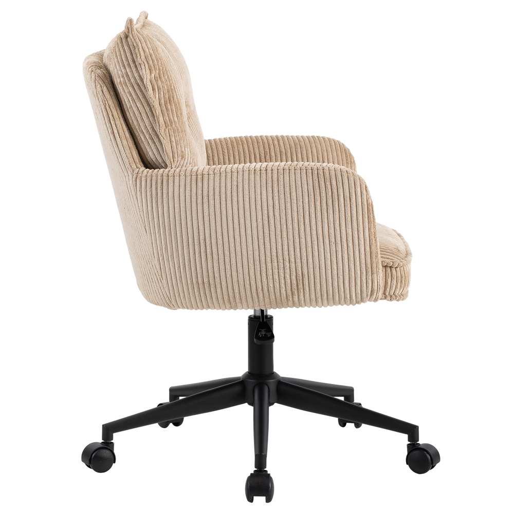 Loft24 Harbour Cream Height Adjustable Corduroy Office Chair Image 5
