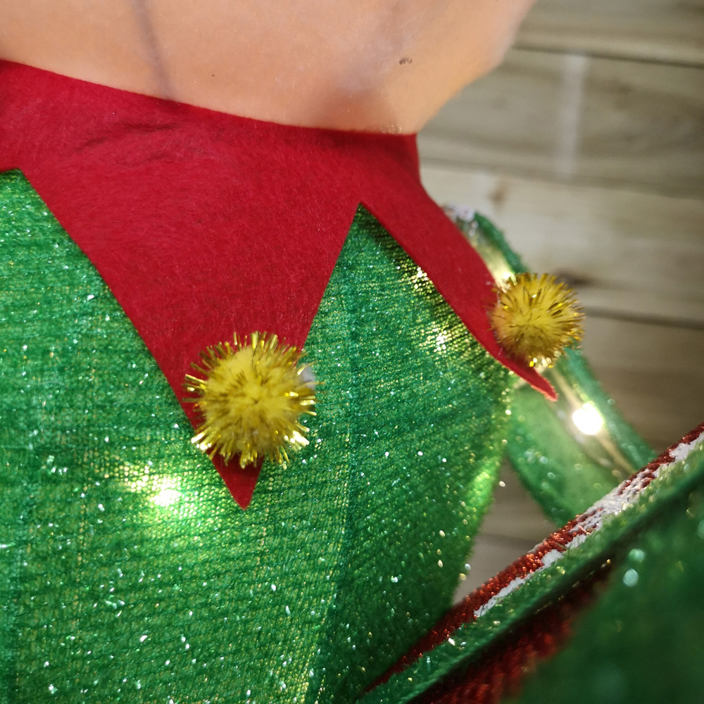 Samuel Alexander Green and Red Elf with Presents Warm White LED Christmas Decoration 3.5ft Image 5