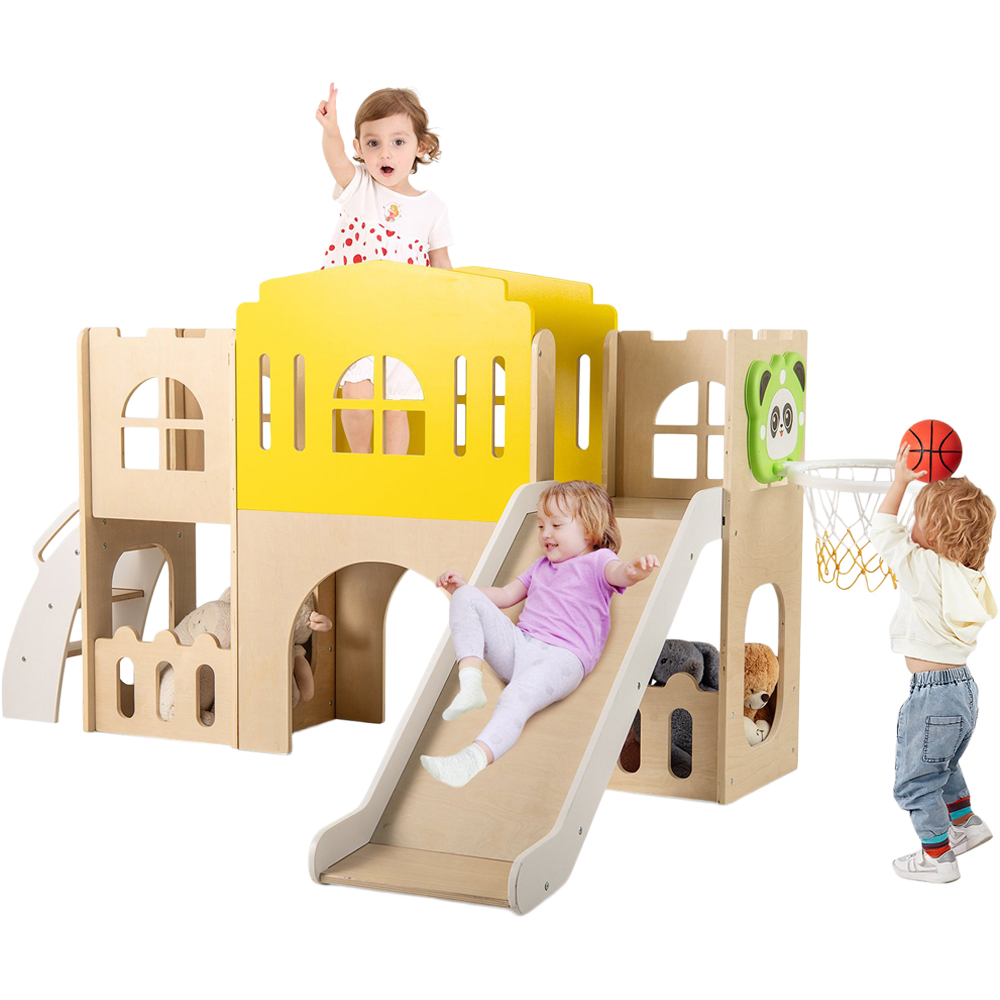 Costway 7-in-1 Toddler Multicolour Slide Set Image 1