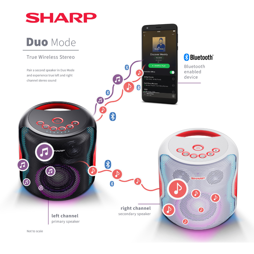 Sharp Black and Red Party Speaker 130W Image 5