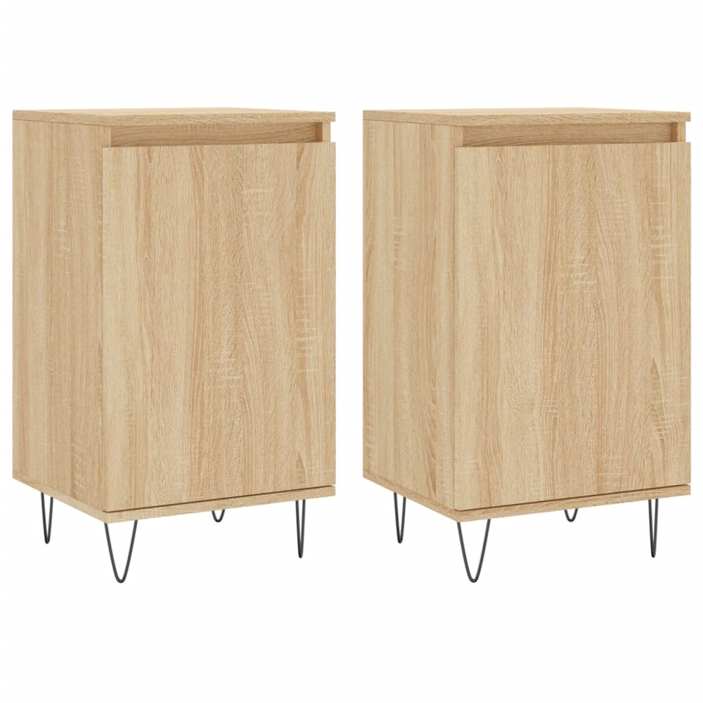 vidaXL Single Door Sonoma Oak Sideboard Set of 2 Image 2