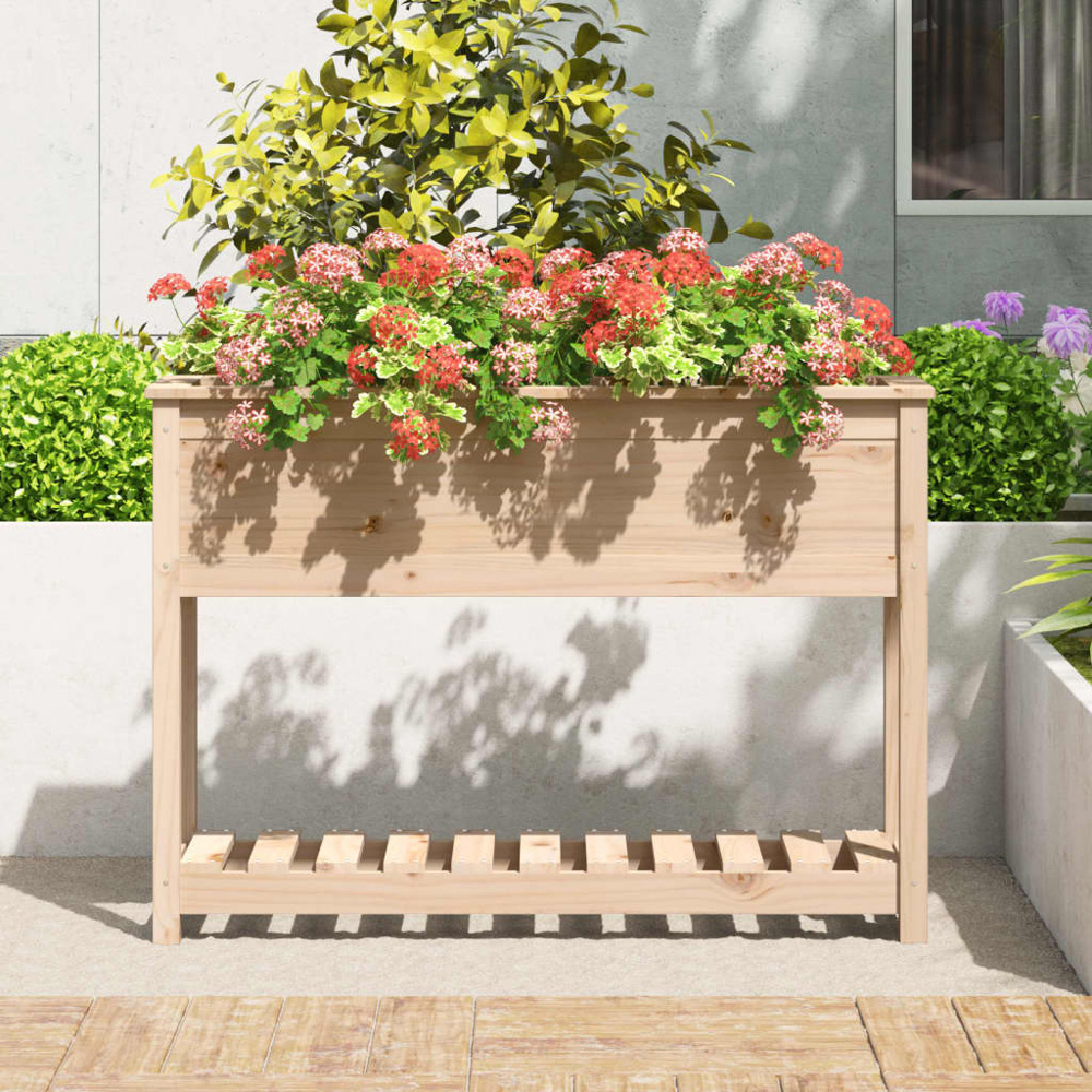 vidaXL Brown Pine Wood Garden Planter 81 x 34.5 x 111.5cm Image 2