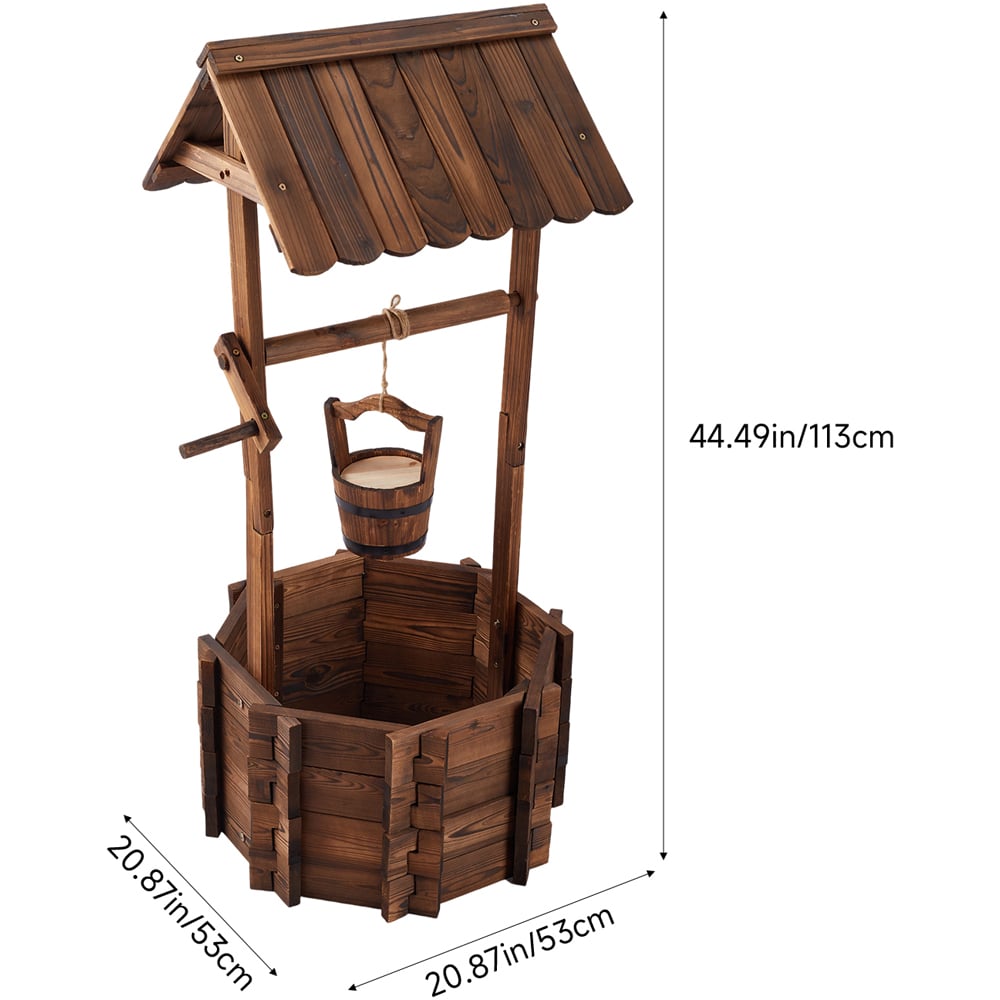 Living and Home Antique Style Wishing Well Planter Image 8
