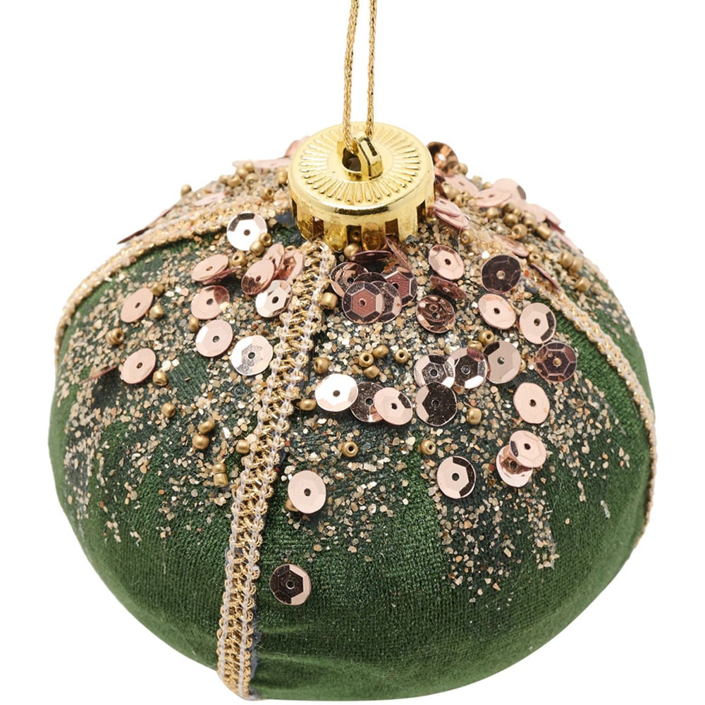 The Seasonal Gift Co Green Teardrop Bauble 21cm Image 2