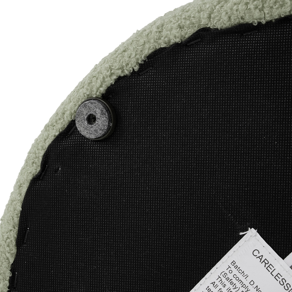 Living and Home Muted Green Teddy Fleece Tub Design Round Footstool Image 3