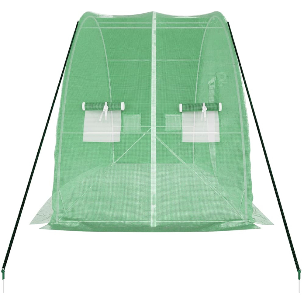vidaXL Green Polyethylene Galvanised Steel Frame 19.6 x 6.5ft Greenhouse Image 4