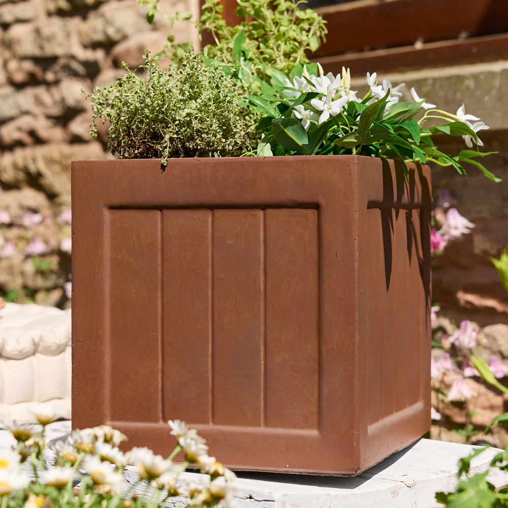 Dibor Merano Brown Square Planter 30cm Image 2
