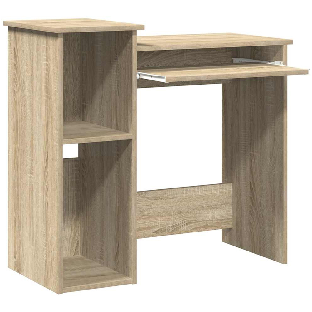 vidaXL 2 Shelf Computer Desk with Keyboard Tray Sonoma Oak Image 3