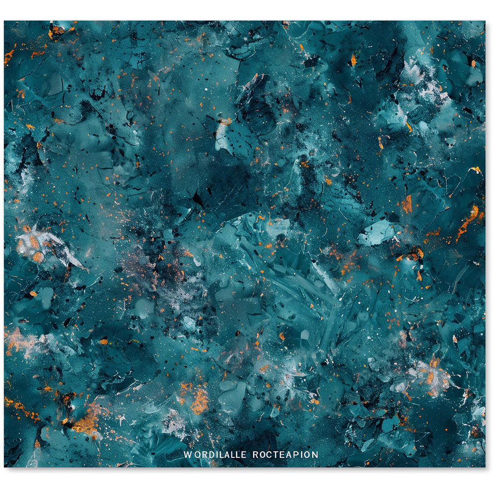 Warren Reed Designer Polished Teal Quartz Effect Glass Kitchen Splashback 65 x 70cm Image 2