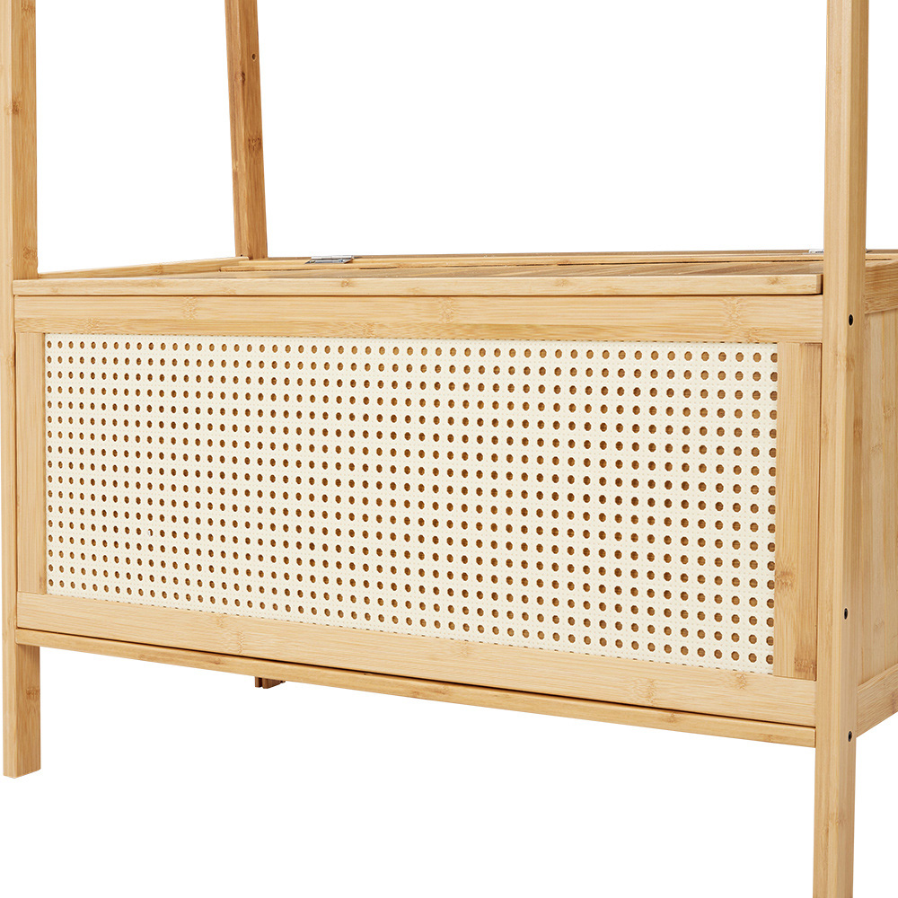 H&O Direct Double Rod Brown Clothes Rack with Box Image 3