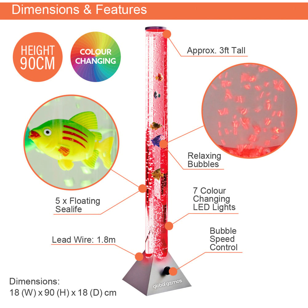 Global Gizmos Fish Water Bubble Lamp 90cm Image 9