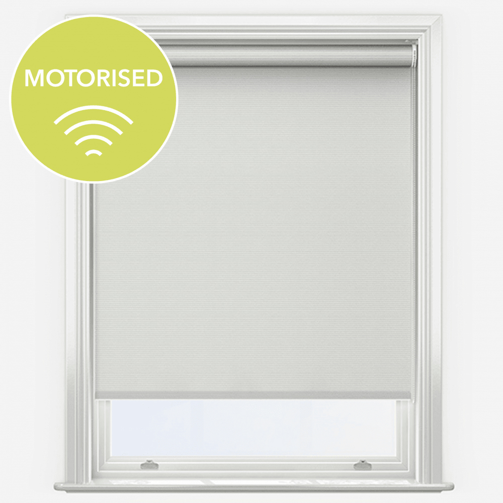 New Edge Blinds Light Grey Motorised Thermal Blackout Roller Blind with Motor Kit 155cm Image 4