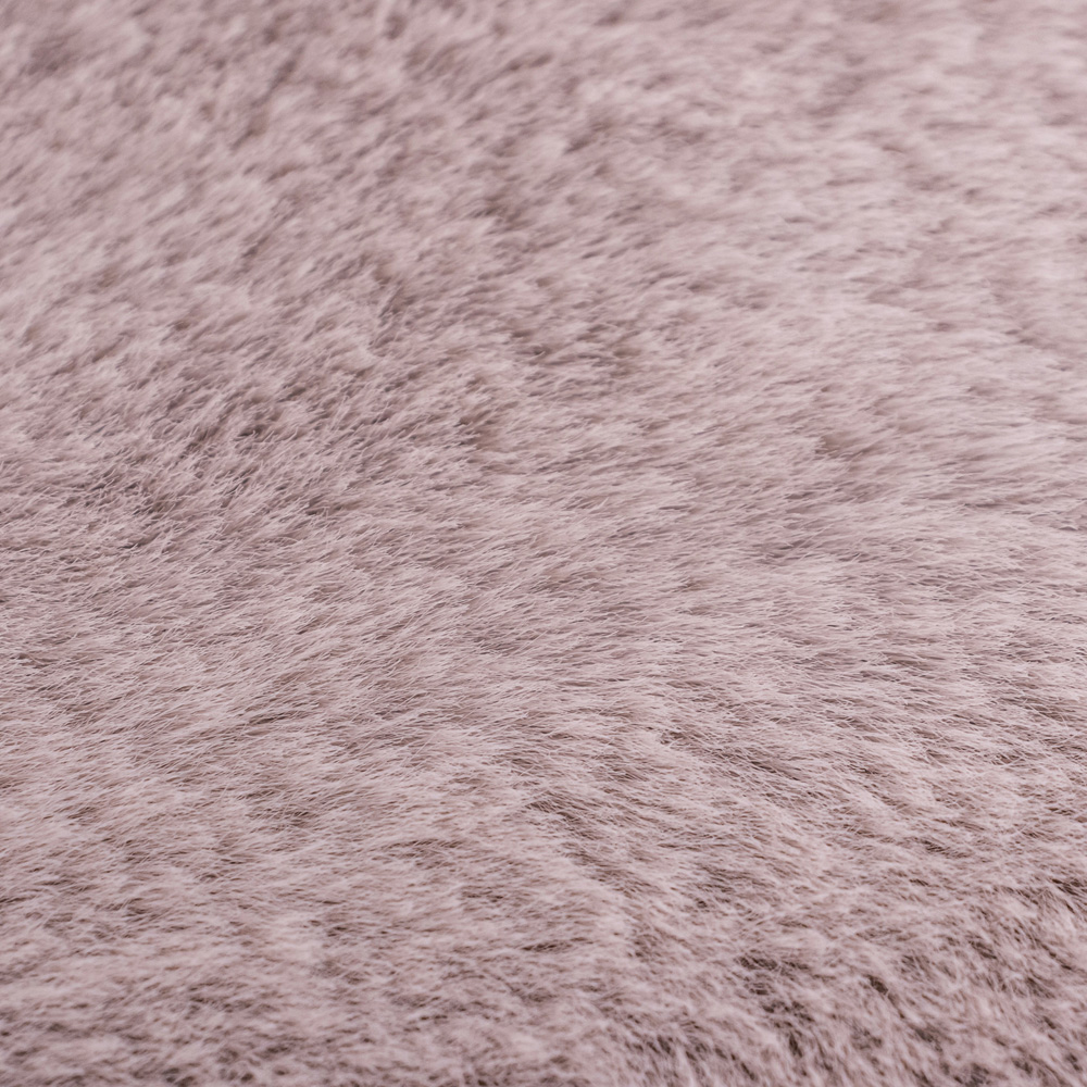 JVL Pink Faux Fur Rug 60 x 90cm Image 7