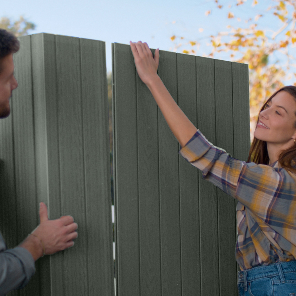 Keter Darwin 6 x 8ft Double Door Grey and Green Outdoor Storage Shed Image 6