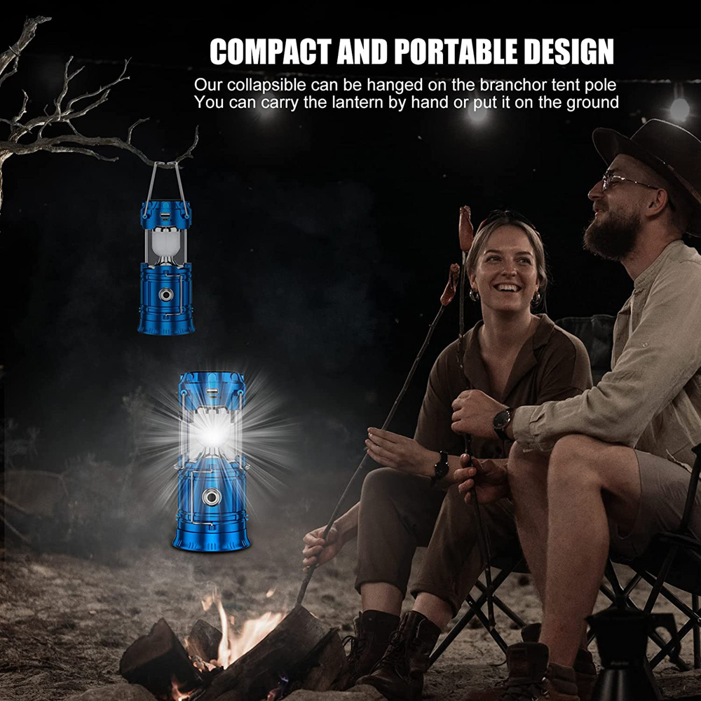 ExtraStar LED Blue Dual Mode Solar Camping Lantern Torch Light Image 4