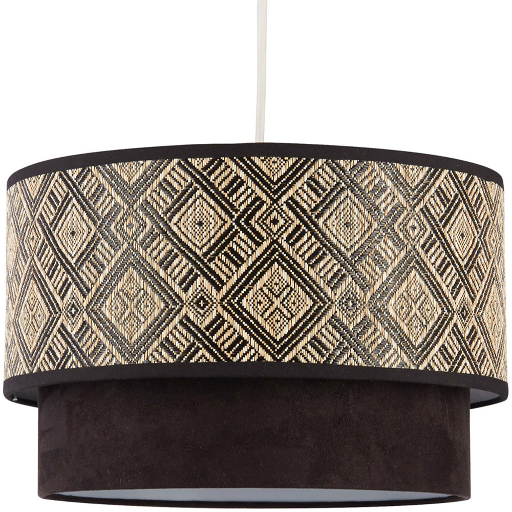 Lighting Collection Harper 2 Tier Black Ceiling Lamp Shade 37cm Image 1