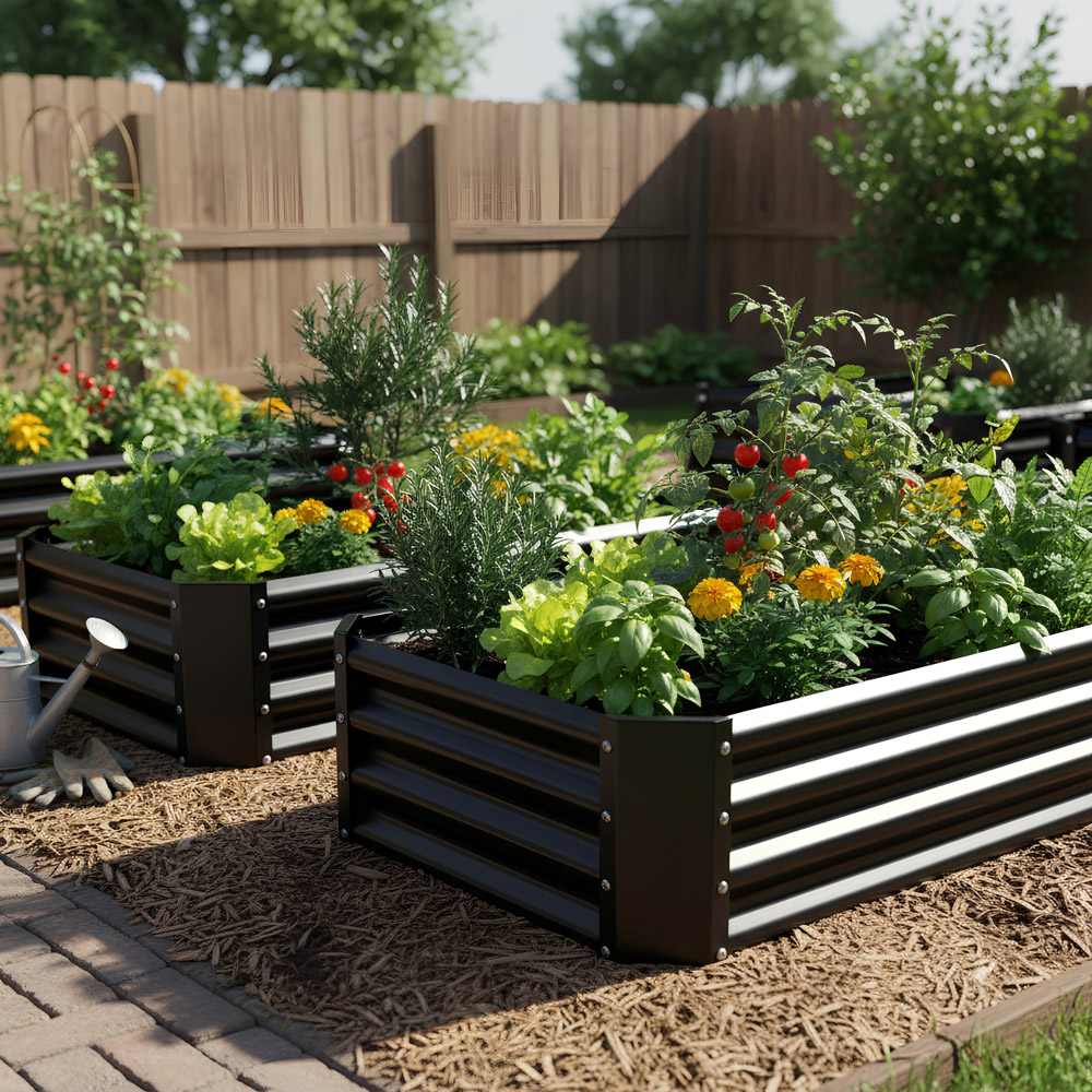 Harbour Housewares Anthracite Rectangle Galvanised Steel Raised Garden Bed 120 x 60cm Image 3