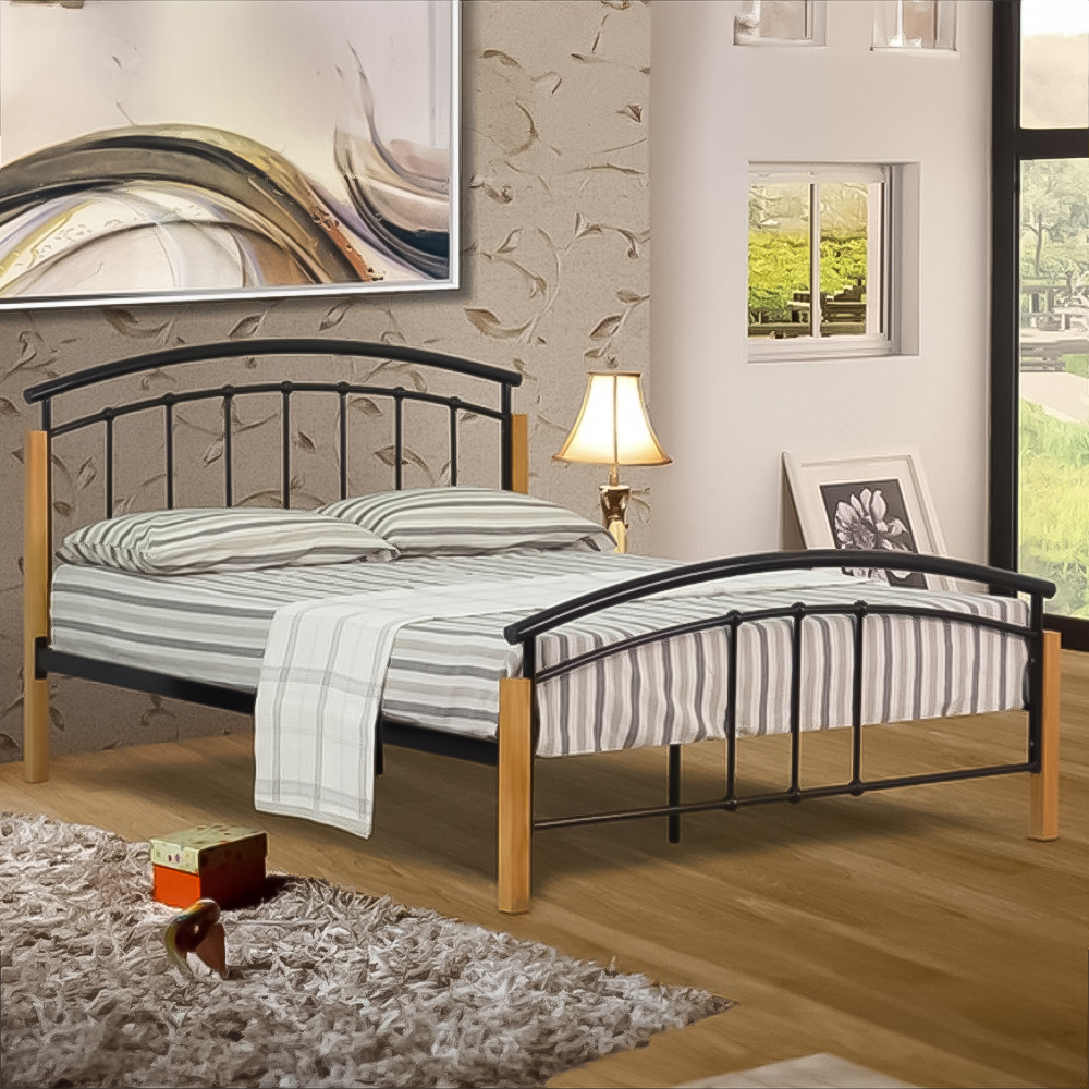 Brooklyn Single Black Modern Metal Bed Frame Image 1